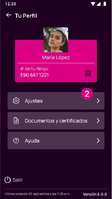 Ajustes en la app Nequi