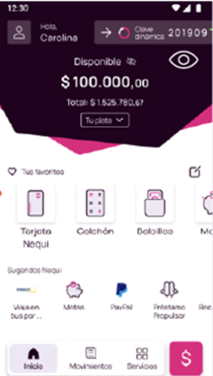 Clave dinámica en la app Nequi