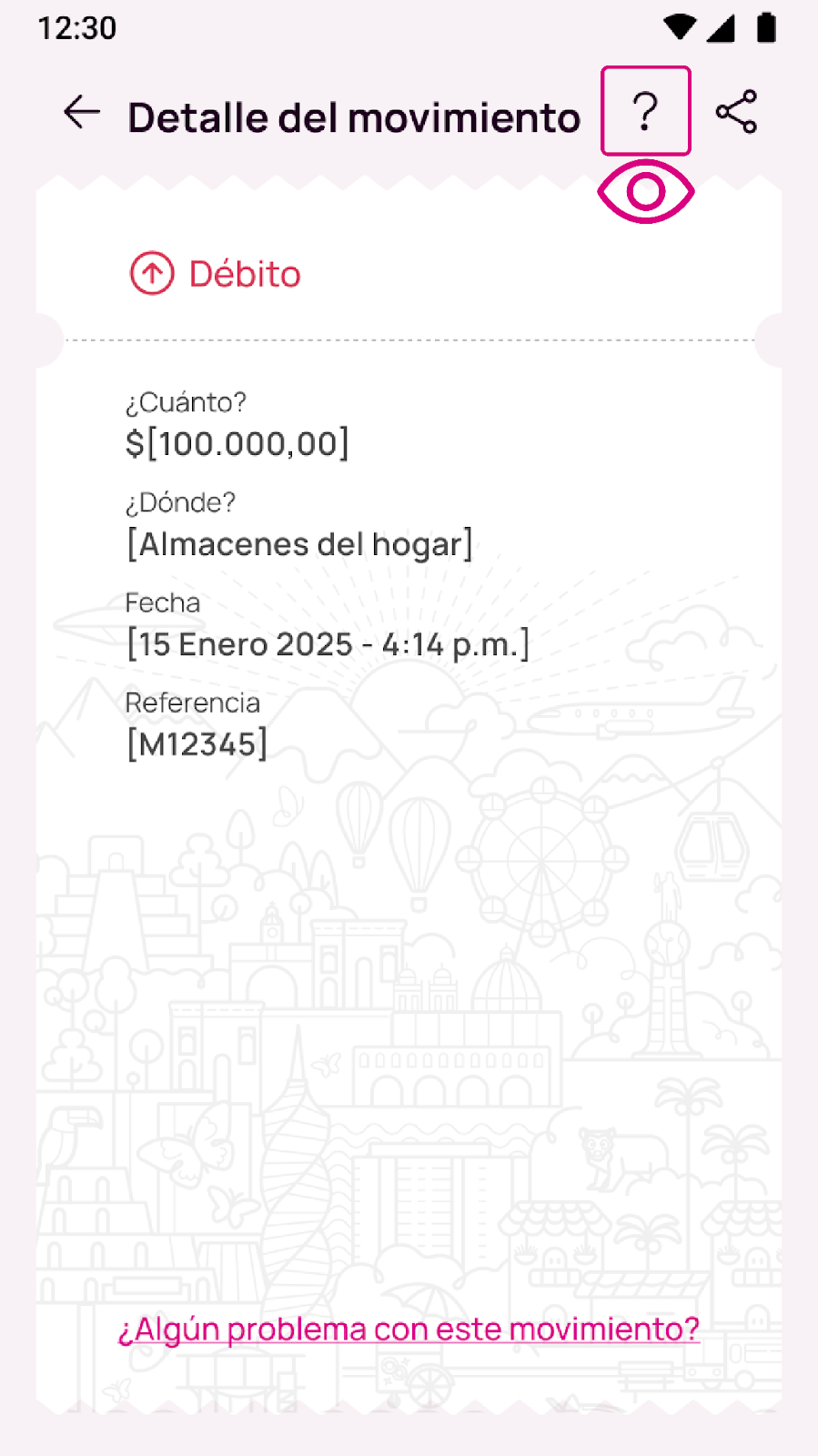 Detalle del movimiento en la app