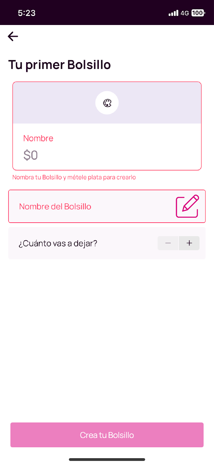 Pantalla tu primer bolsillo en Nequi