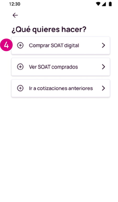 ¿Qué quieres hacer? opciones del SOAT en la app Nequi