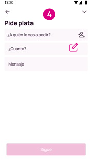 Llena los campos para pedir plata a Nequi