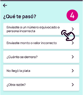 Pantalla de enviaste a un número equivocado o persona correcta de la app Nequi