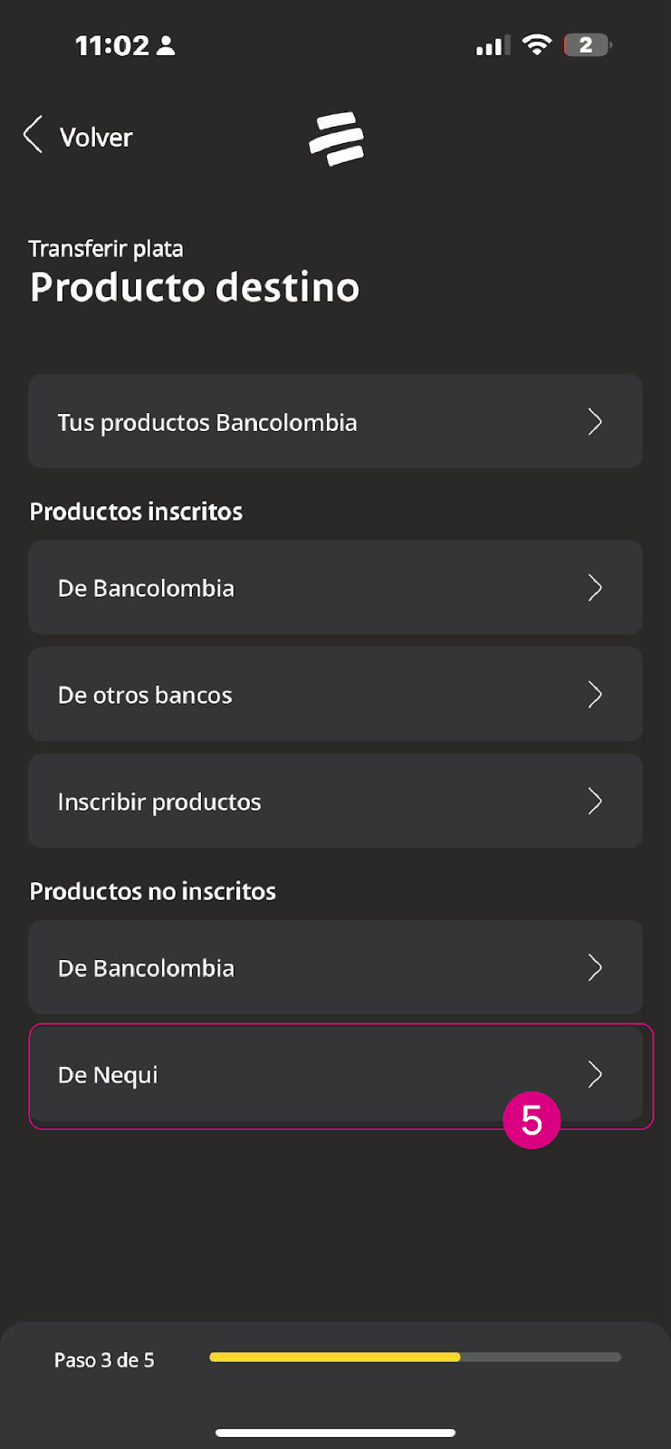 Pantalla de Nequi en la app Nequi 