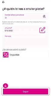 A quien le vas a enviar plata en la app Nequi
