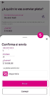 Confirma el envío en la app Nequi