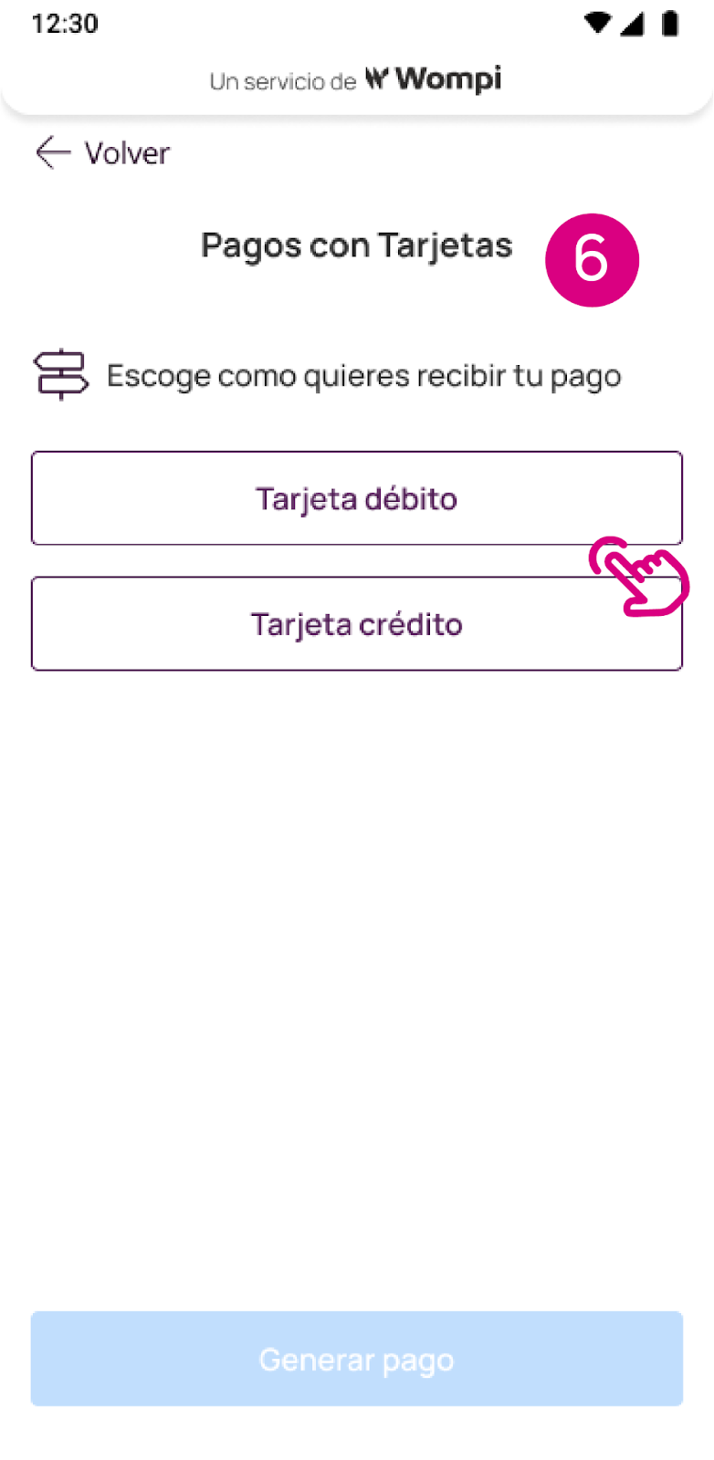 Pantalla de pagos con tarjetas en la app Nequi Negocios