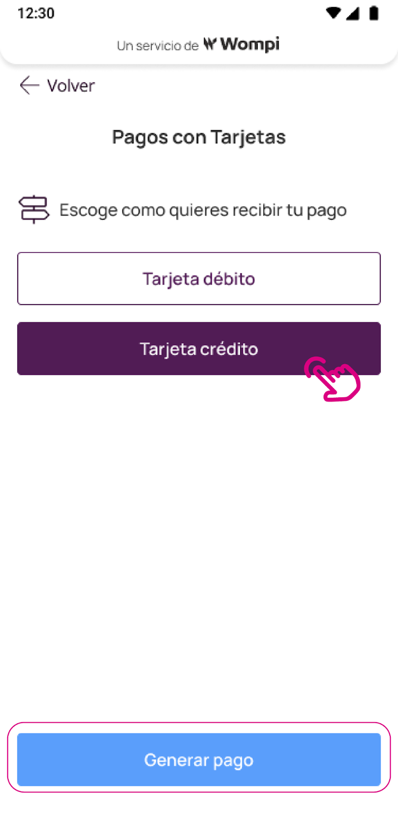 Pantalla de Tarjeta crédito en la app Nequi Negocios