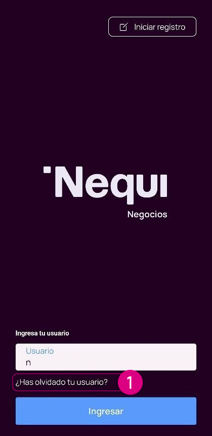 Ingresar a la app Nequi Negocios
