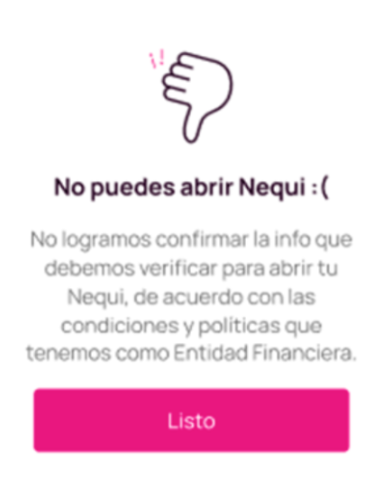 No puedes abrir Nequi