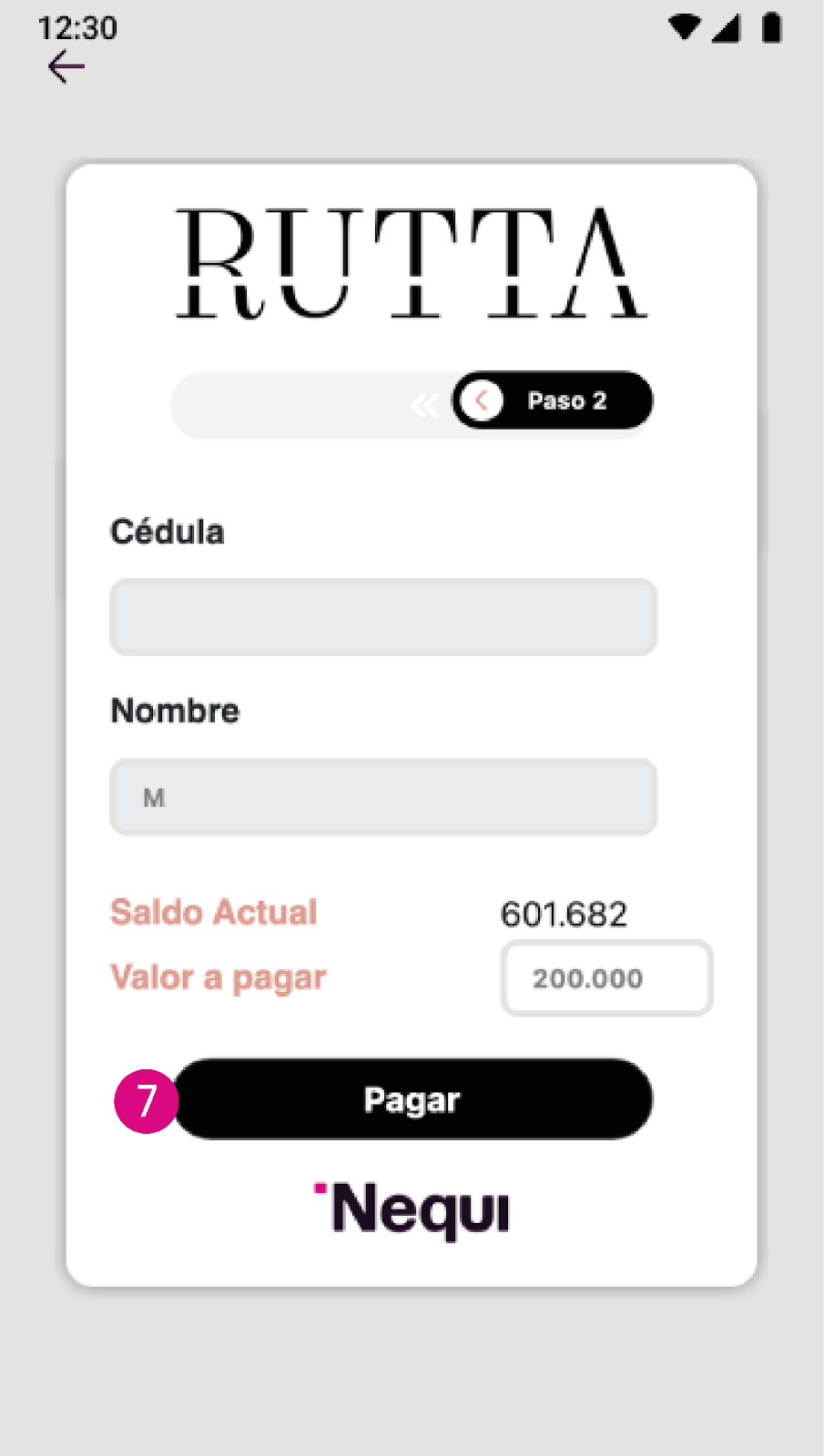 Escribe el valor a pagar en la app Nequi